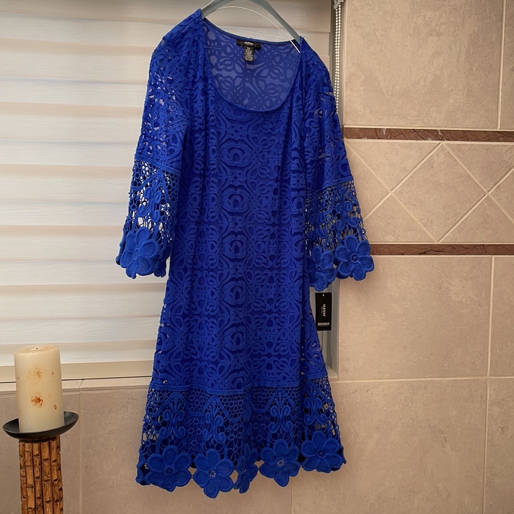 Alfani cobalt blue lace dress